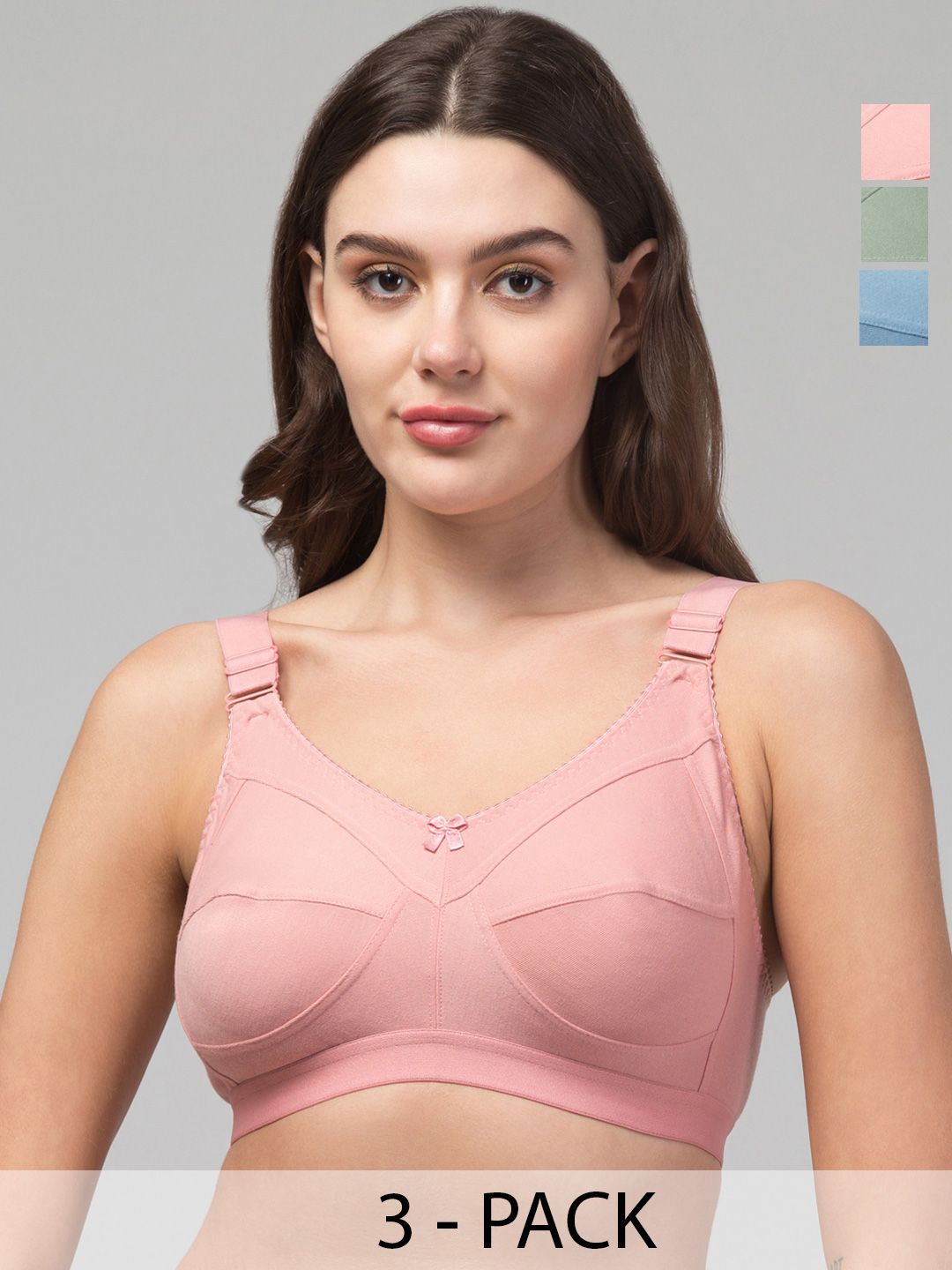 Designer Bugs Pack Of 3 Full Coverage Underwired Cut and Sew Everyday Bra