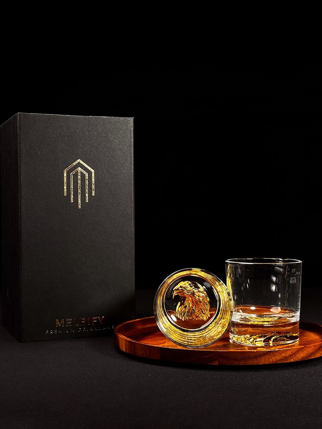 MELBIFY Eagle Transparent 2 Pieces Whiskey Glass 300 ml each-image-5