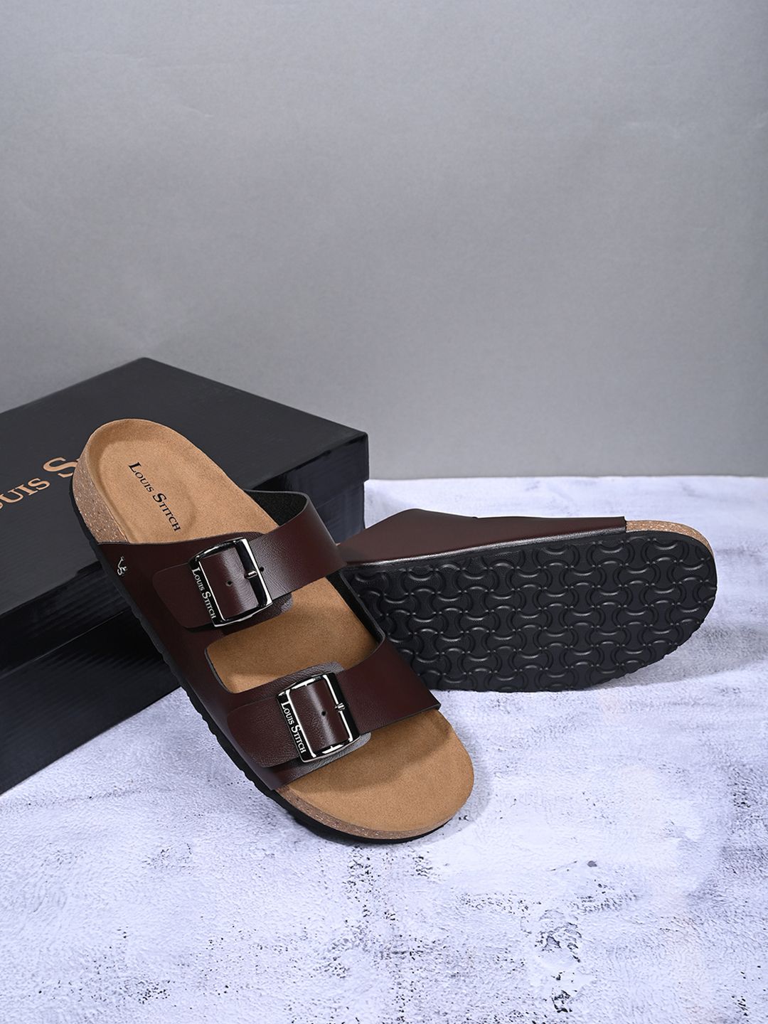 LOUIS STITCH Men Brunette Brown Comfy Cork Flip-Flops Slipper-image-25