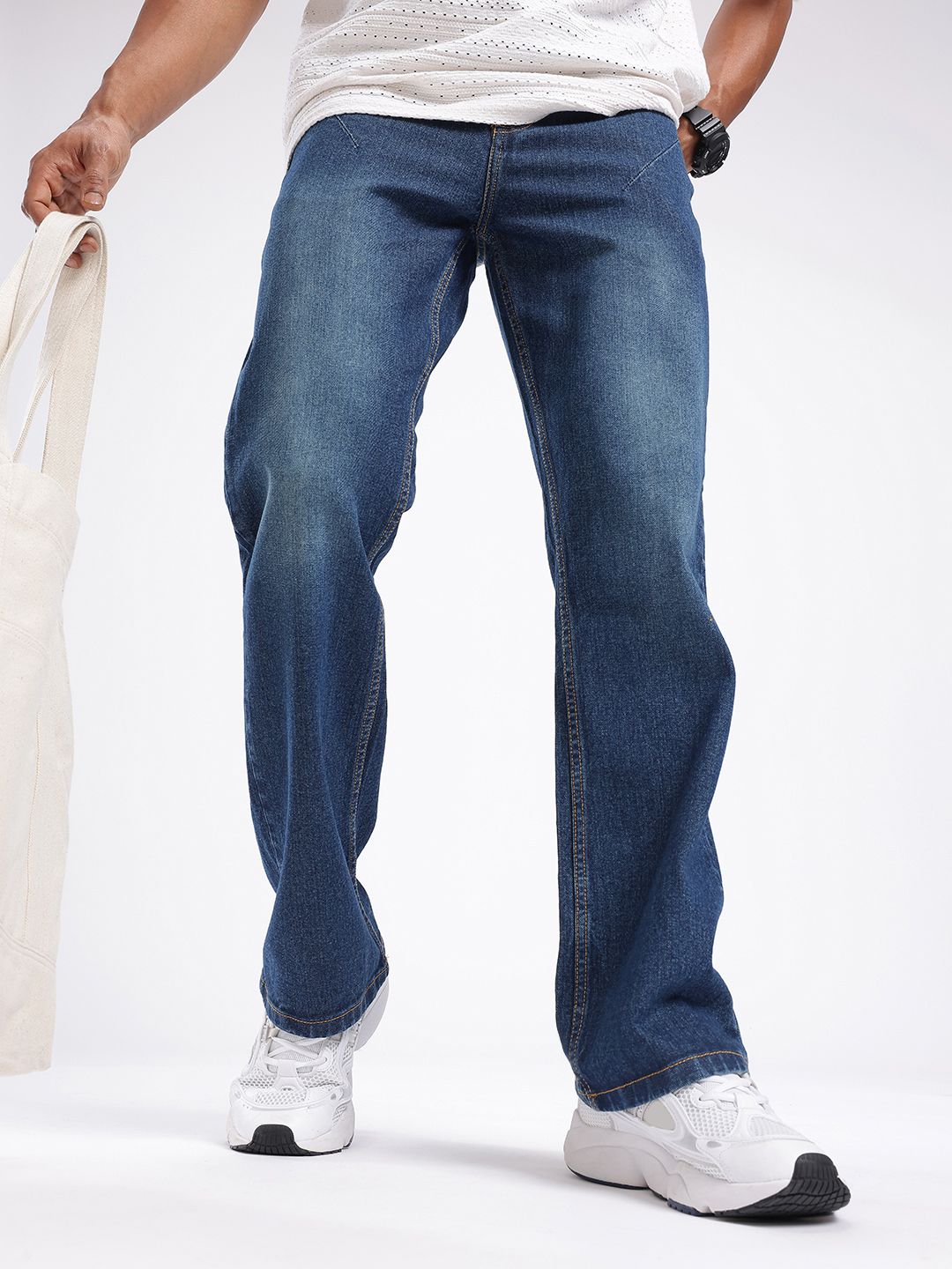 glitchez Men Heavy Fade Flared Jeans-picture-25