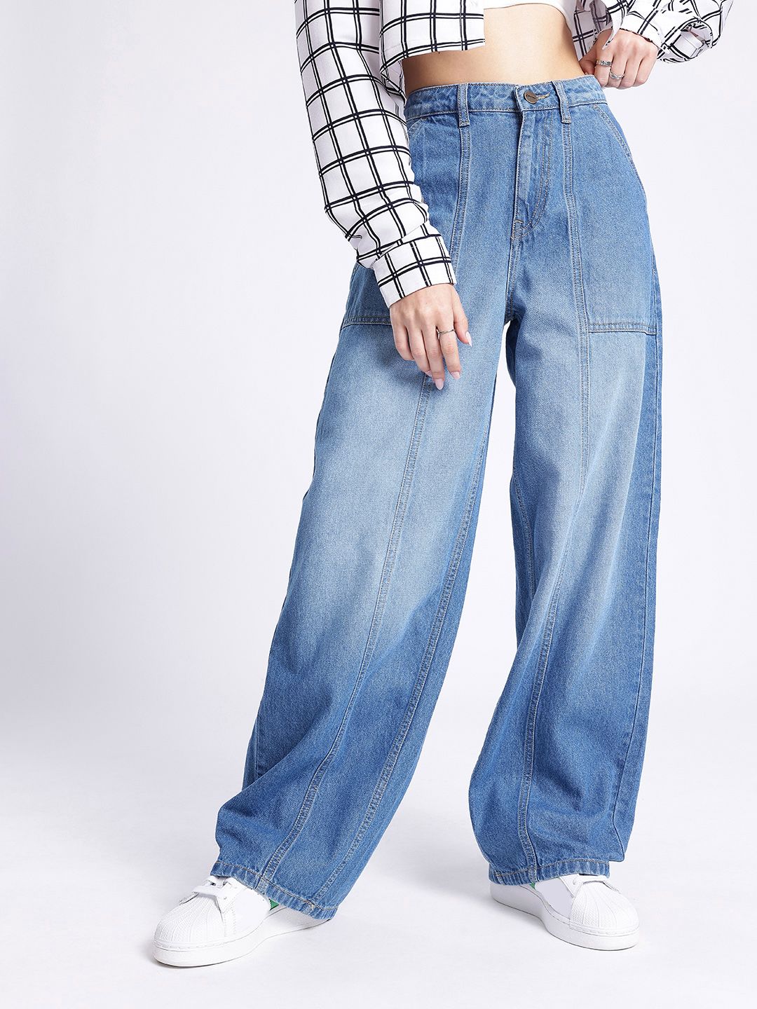 glitchez Women 90s Revival Baggy High-Rise Heavy Fade Jeans-picture-53