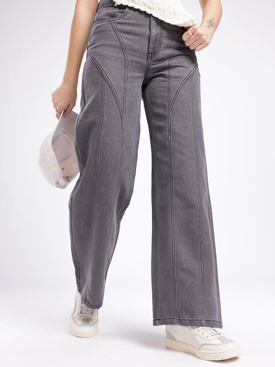 glitchez Women Casual Chic Wide Leg High-Rise Jeans-picture-16