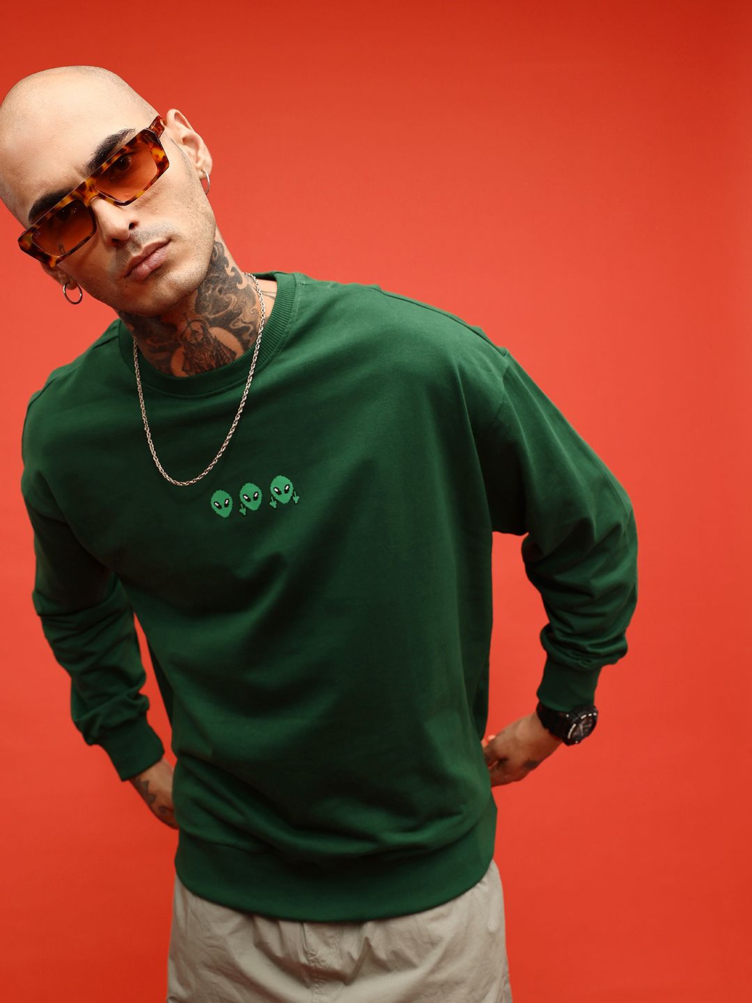 glitchez Cool Swag Minimal Printed Cotton Terry Oversized Fit Sweatshirt-picture-13