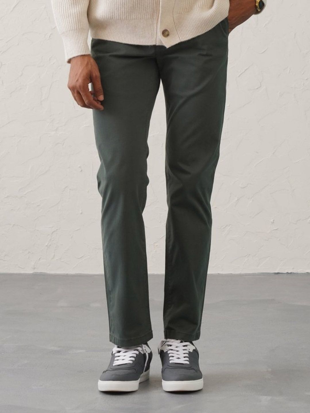 Minus One Men Mid-Rise Chinos Trousers-picture-10