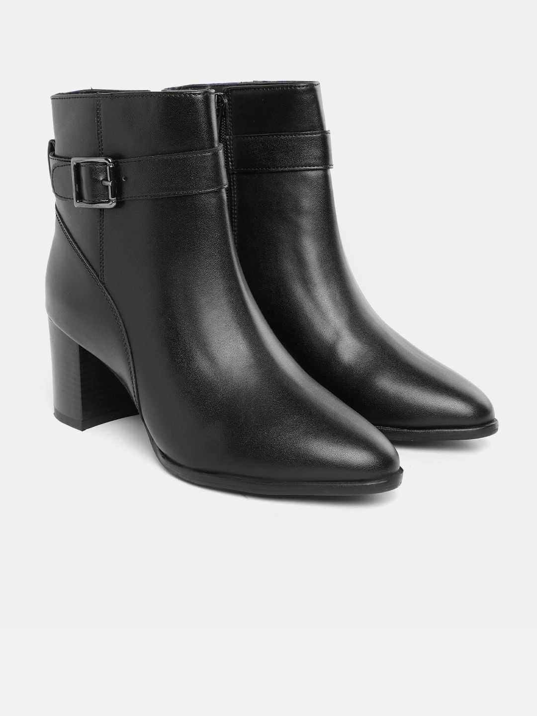 Allen Solly Women Buckle Detailing Block Heel Boots-picture-41