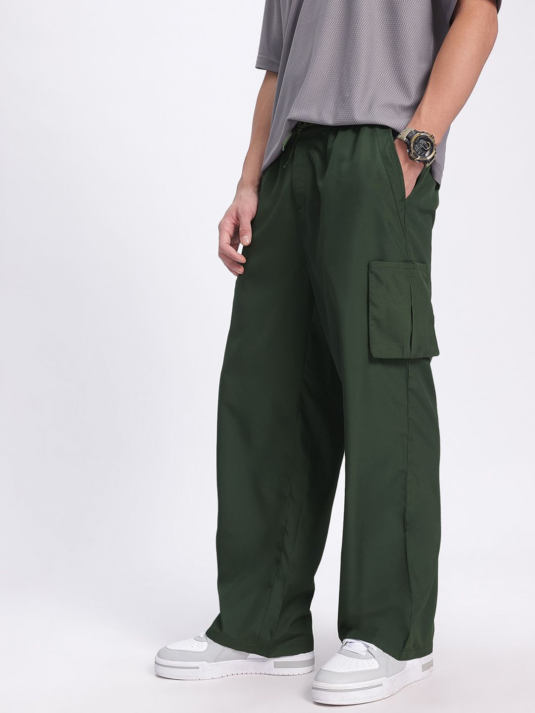 glitchez Men Knit Nomad Cargo-Style Relaxed Trousers-picture-25