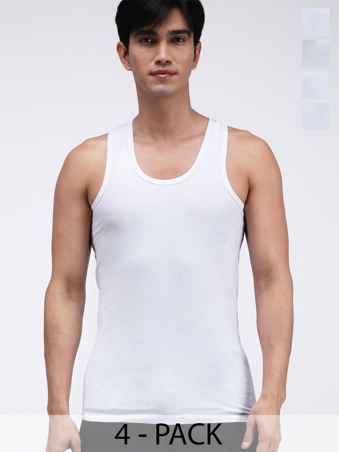 AMUL COMFY Pack Of 4 Cotton Undershirt Vests AC-PLVESTWHTRN-WHT-S-4PC-picture-56