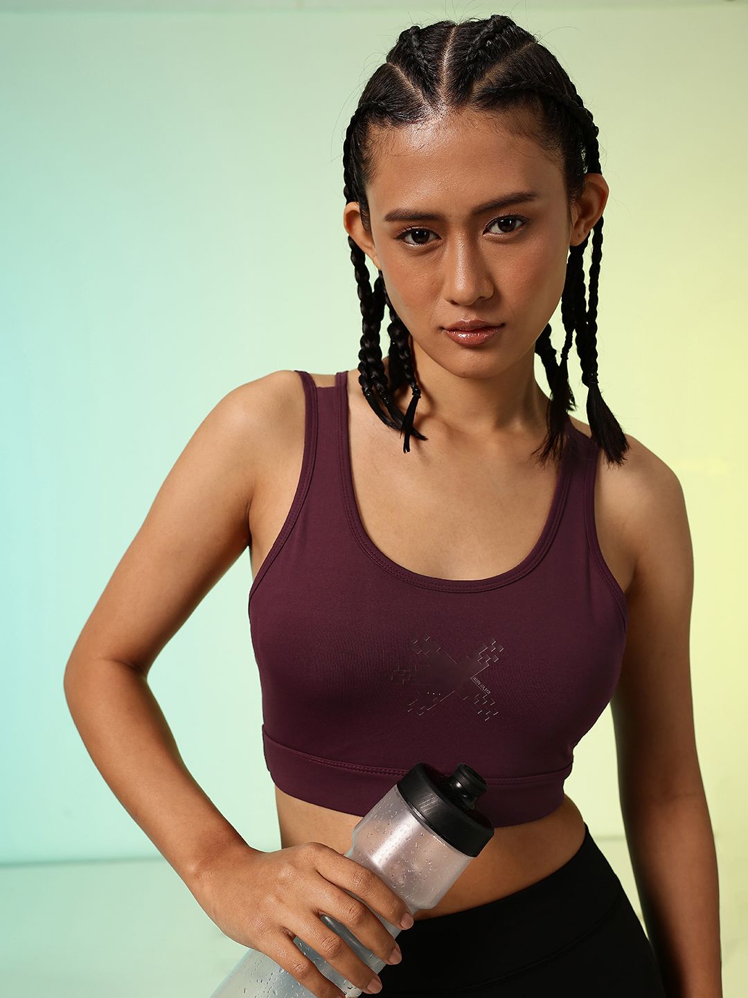 HRX by Hrithik Roshan Lightly Padded Rapid-Dry Running Bra HR_SS25_W_BA_KR002_03_B