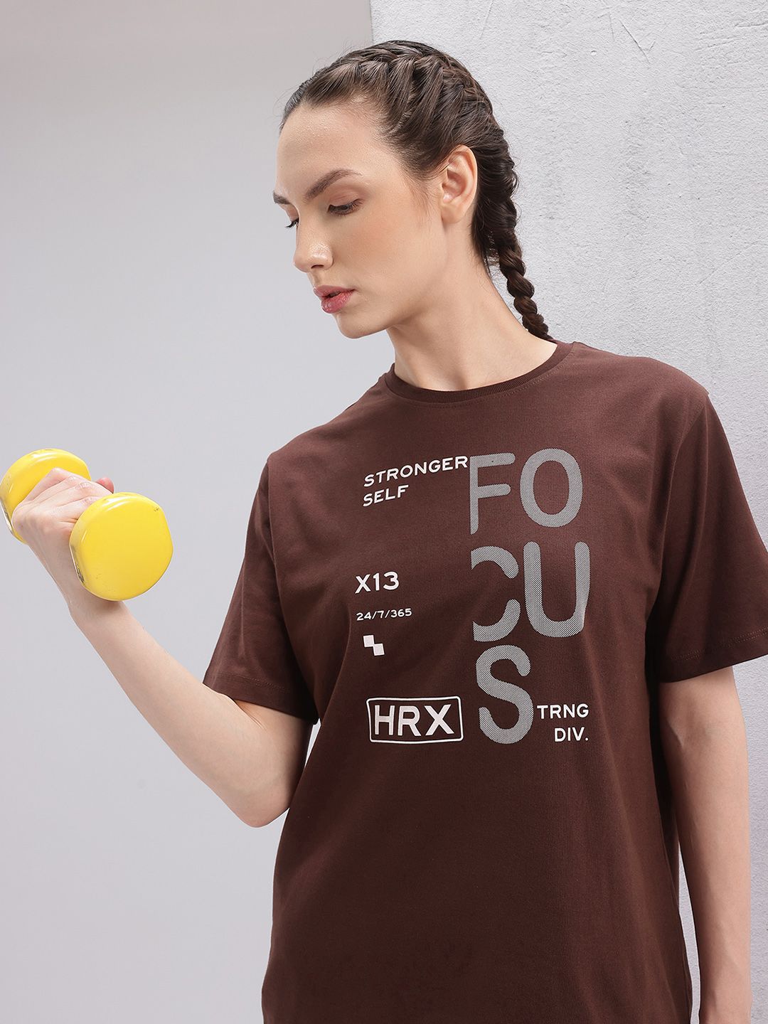 HRX by Hrithik Roshan Women Typography Printed Training T-shirt-image-46