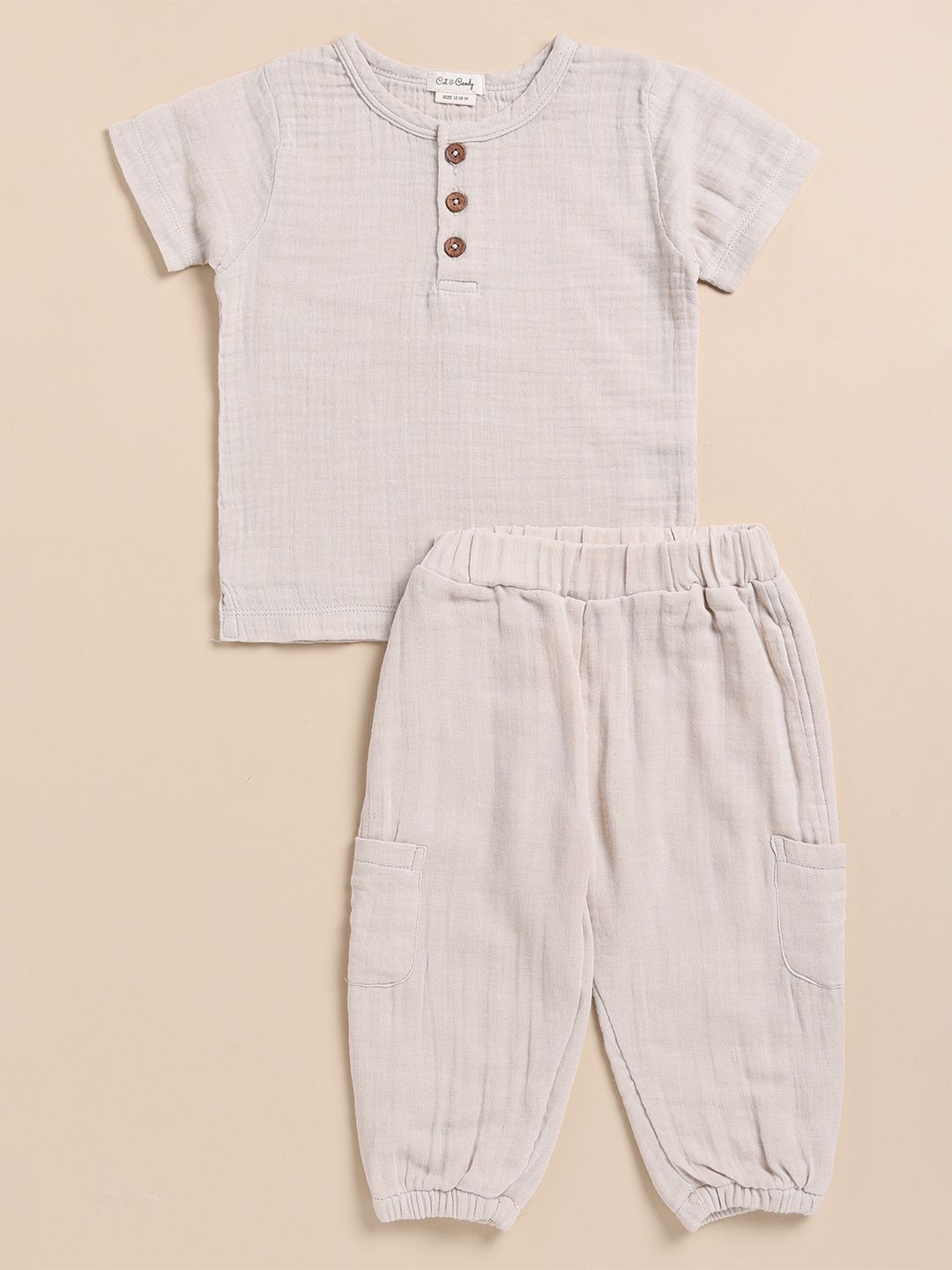 COT & CANDY Kids Henley Neck T-shirt with Joggers-picture-48