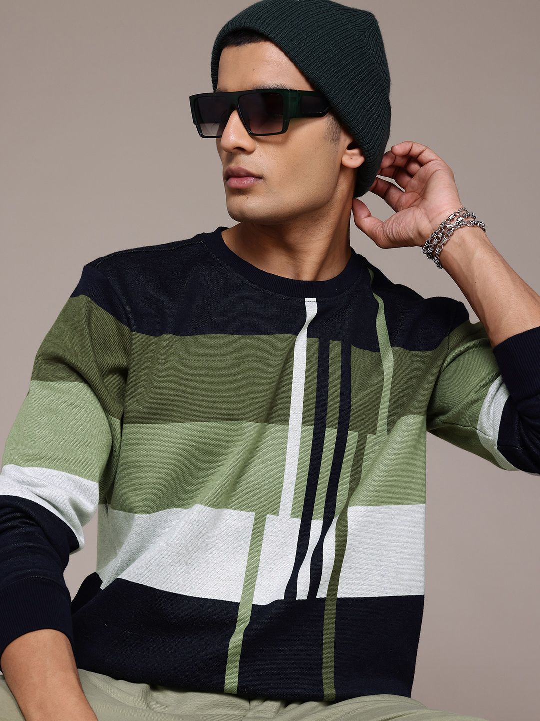 The Roadster Lifestyle Co. Men Striped Pullover-picture-58