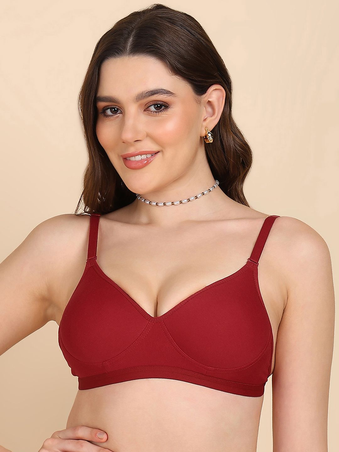 DressBerry Women Medium Padded Sleek-look Cotton T-shirt Bra