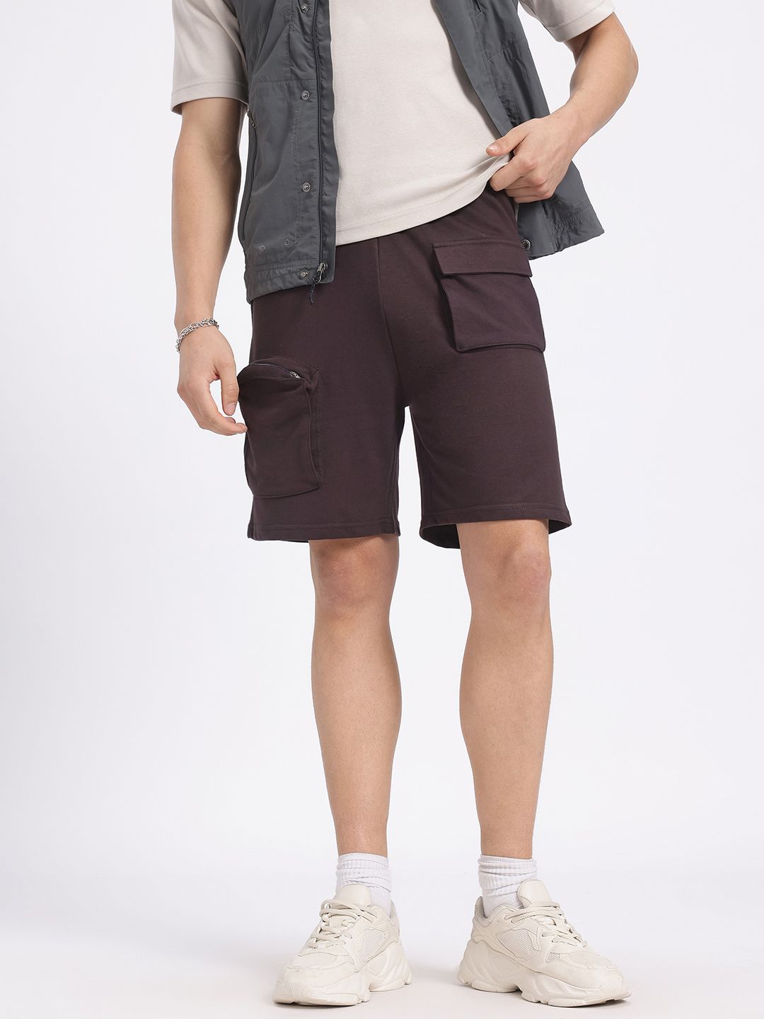 glitchez Men Cozy Knits Cargo-Style Shorts-image-42