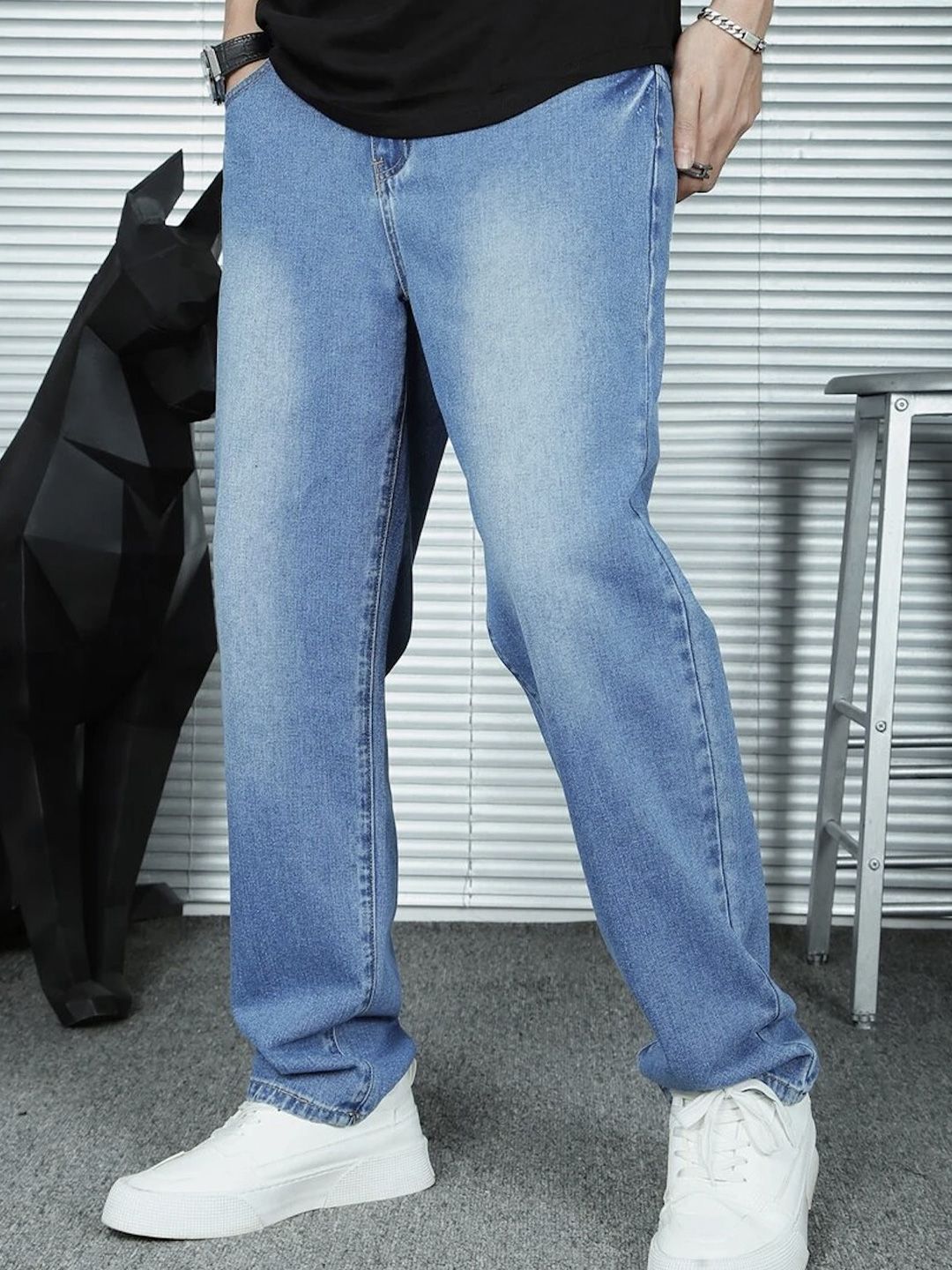 DENIMLOOK Men Mid-Rise Relaxed Fit Stretchable Jeans-picture-32