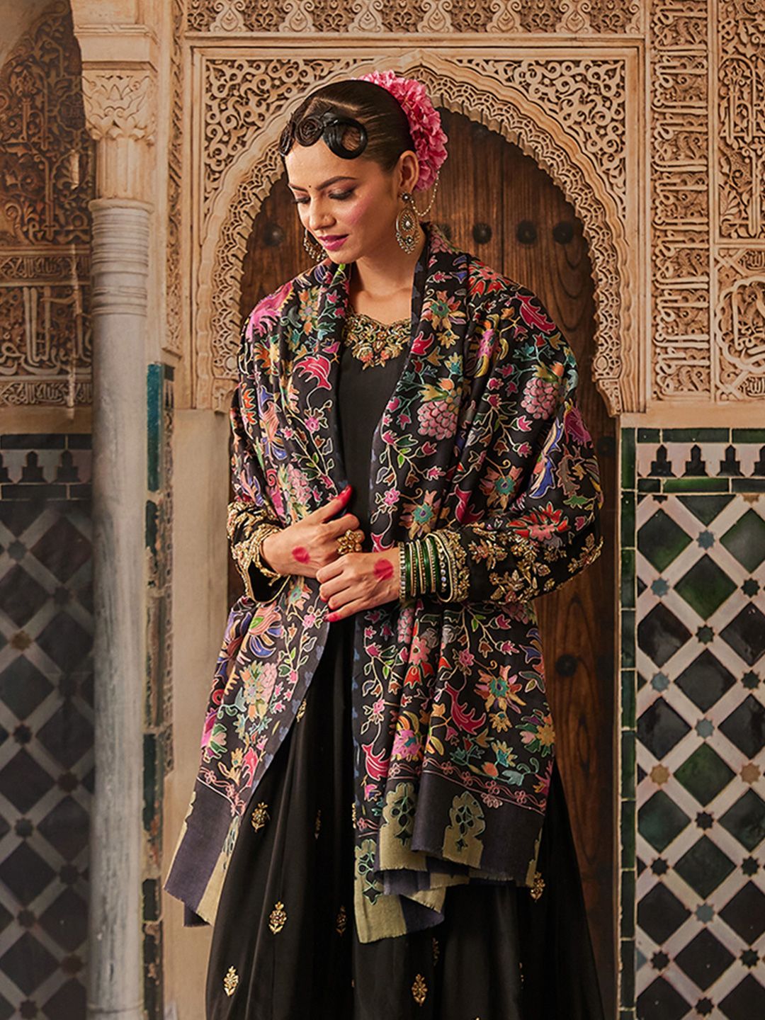Pashmoda Women Floral Embroidered Shawl-picture-25