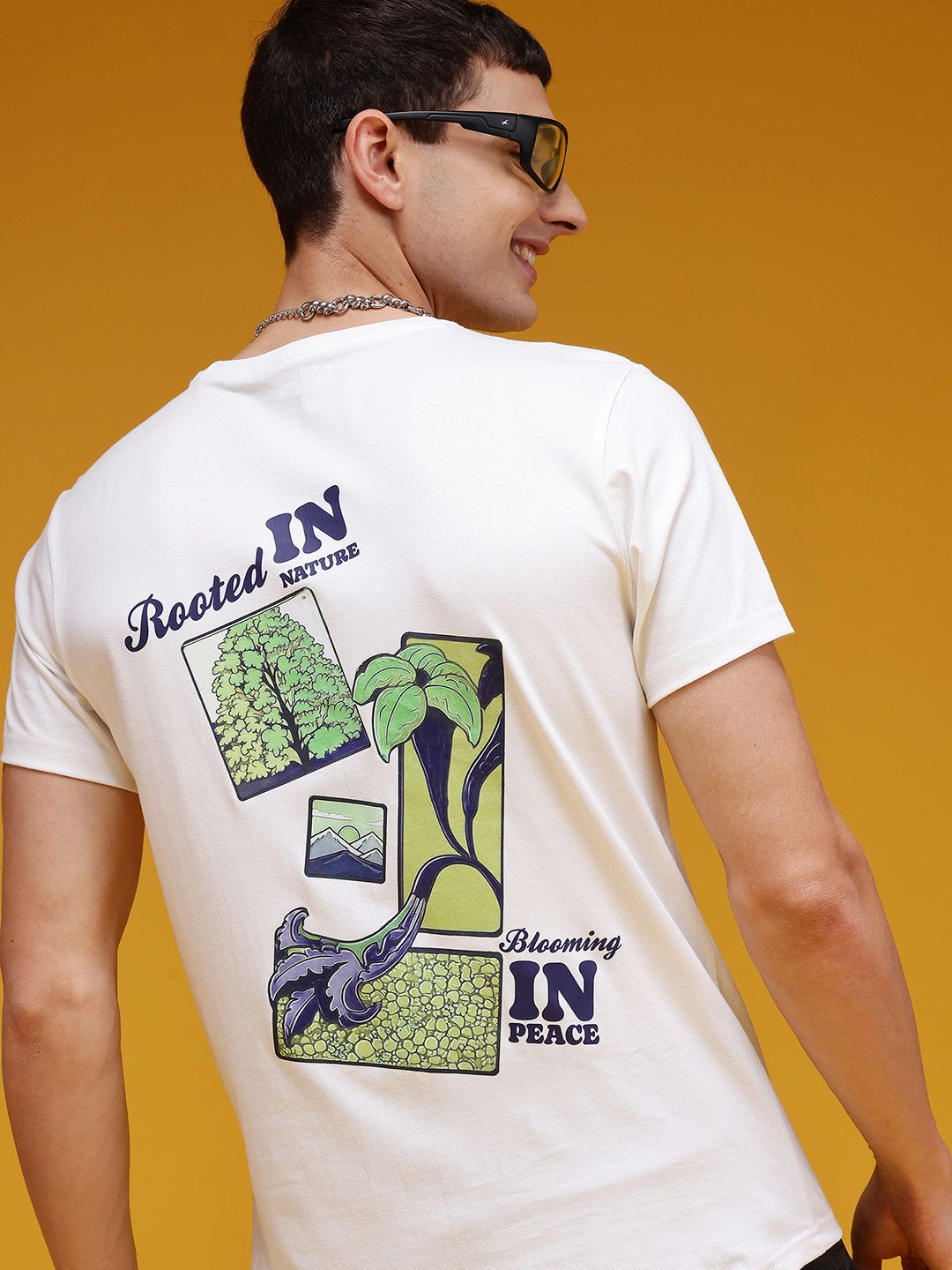 HERE&NOW Men Typography Printed Cotton T-shirt-picture-14