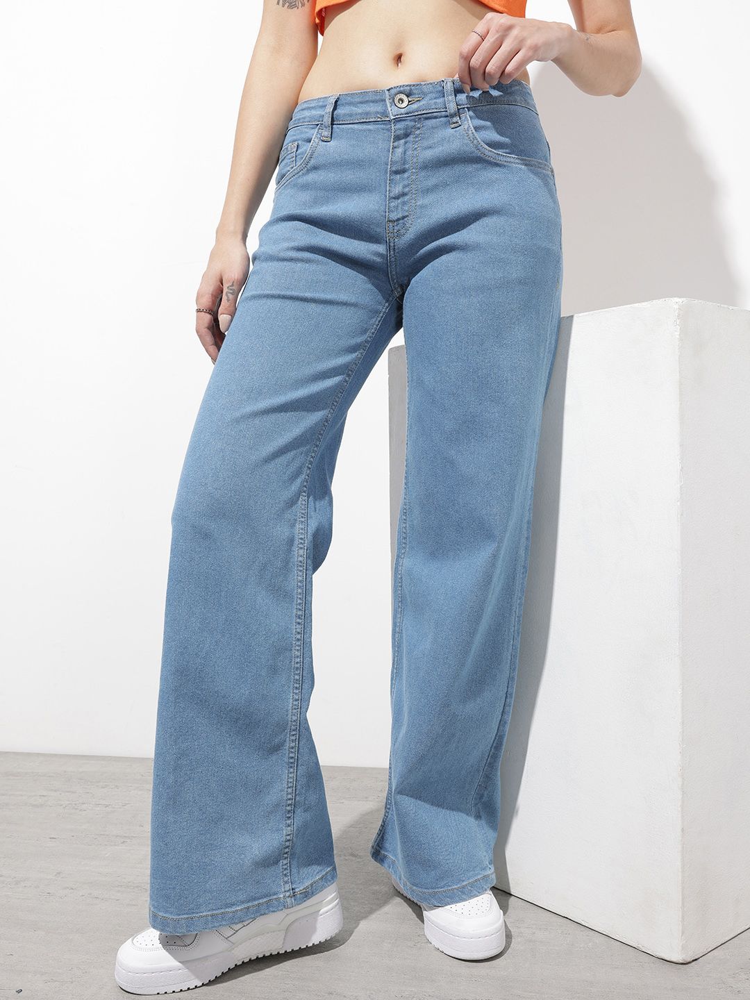 The Roadster Life Co. Women Wide Leg Stretchable Jeans-picture-46