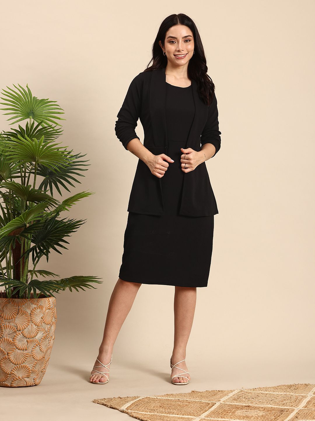 Mast & Harbour Sheath Dress With Shrug