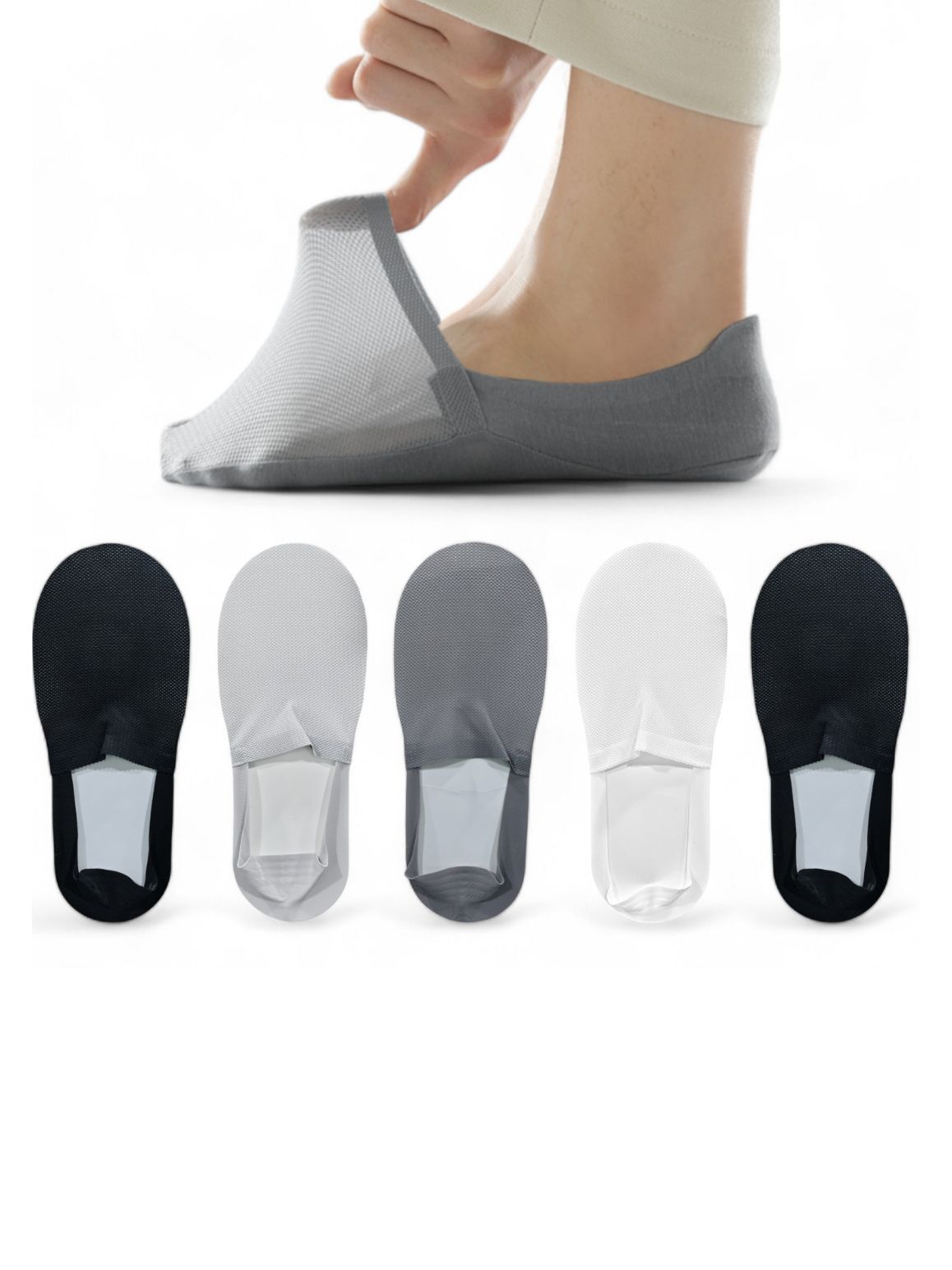 Sockscarving Pack Of 5 Pure Cotton Shoe LinersSocks-picture-3