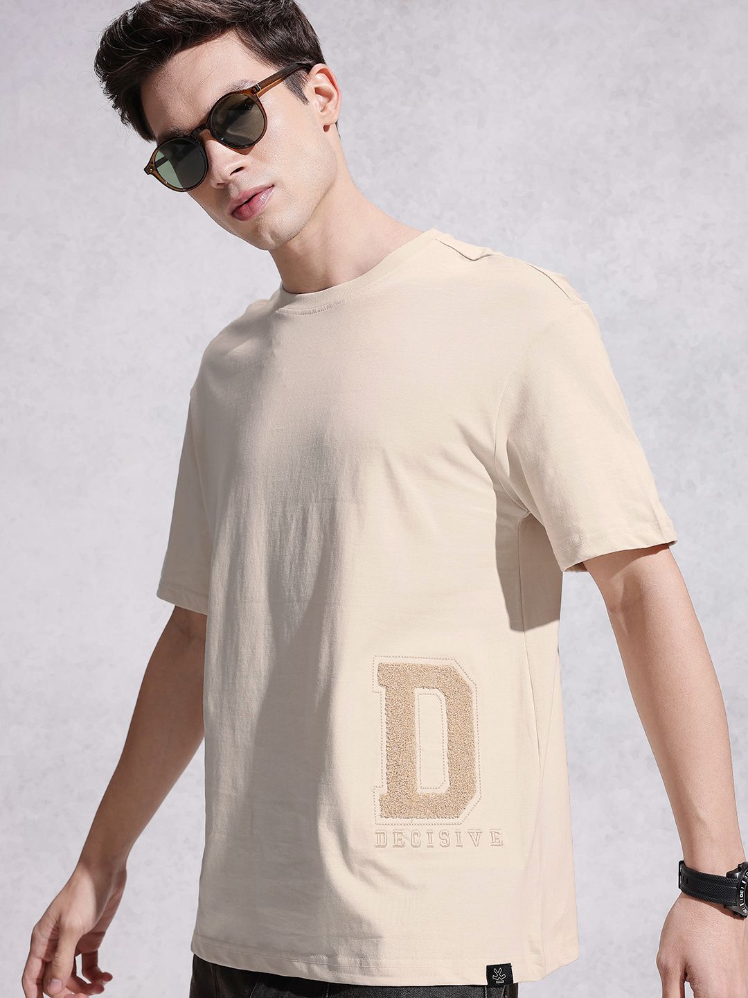 WROGN Typography Embroidered Pure Cotton Oversized T-shirt-picture-39