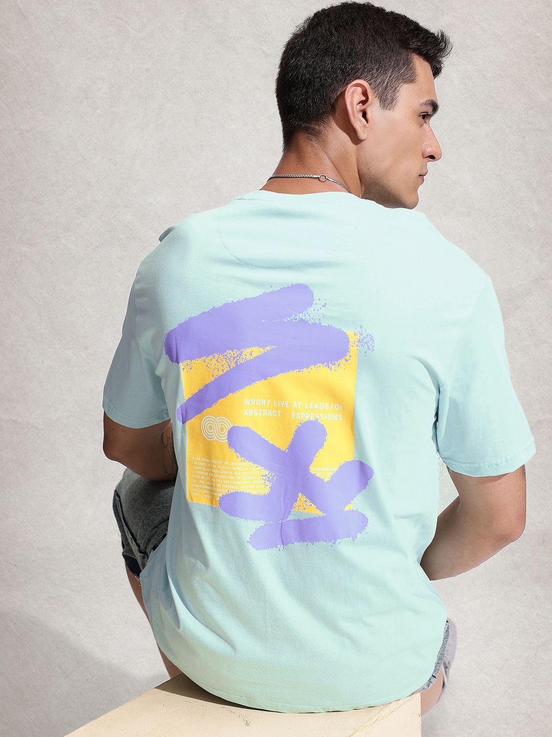 WROGN Pure Cotton Brand Logo Oversized T-shirt-picture-17