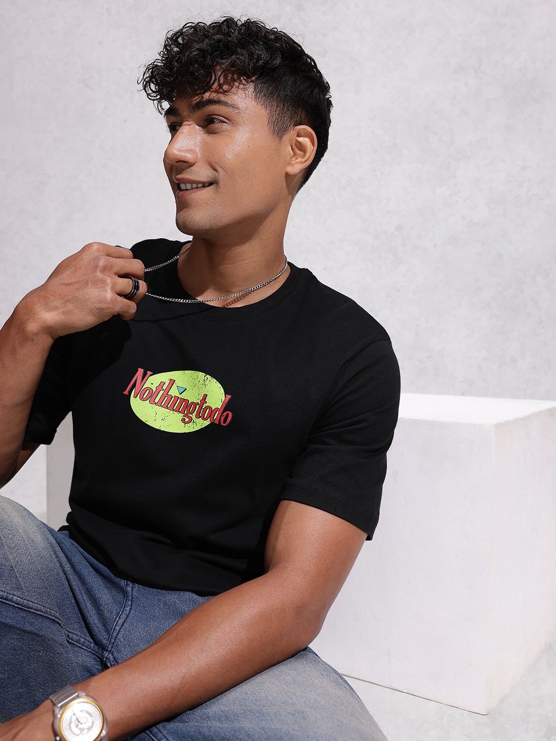 WROGN Comfort Fit Typography Printed Pure Cotton T-shirt-picture-31