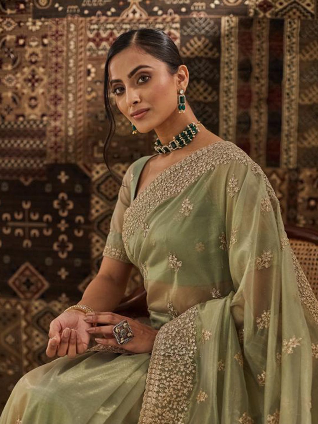 kasee Floral Zardozi Supernet Designer Saree-picture-27