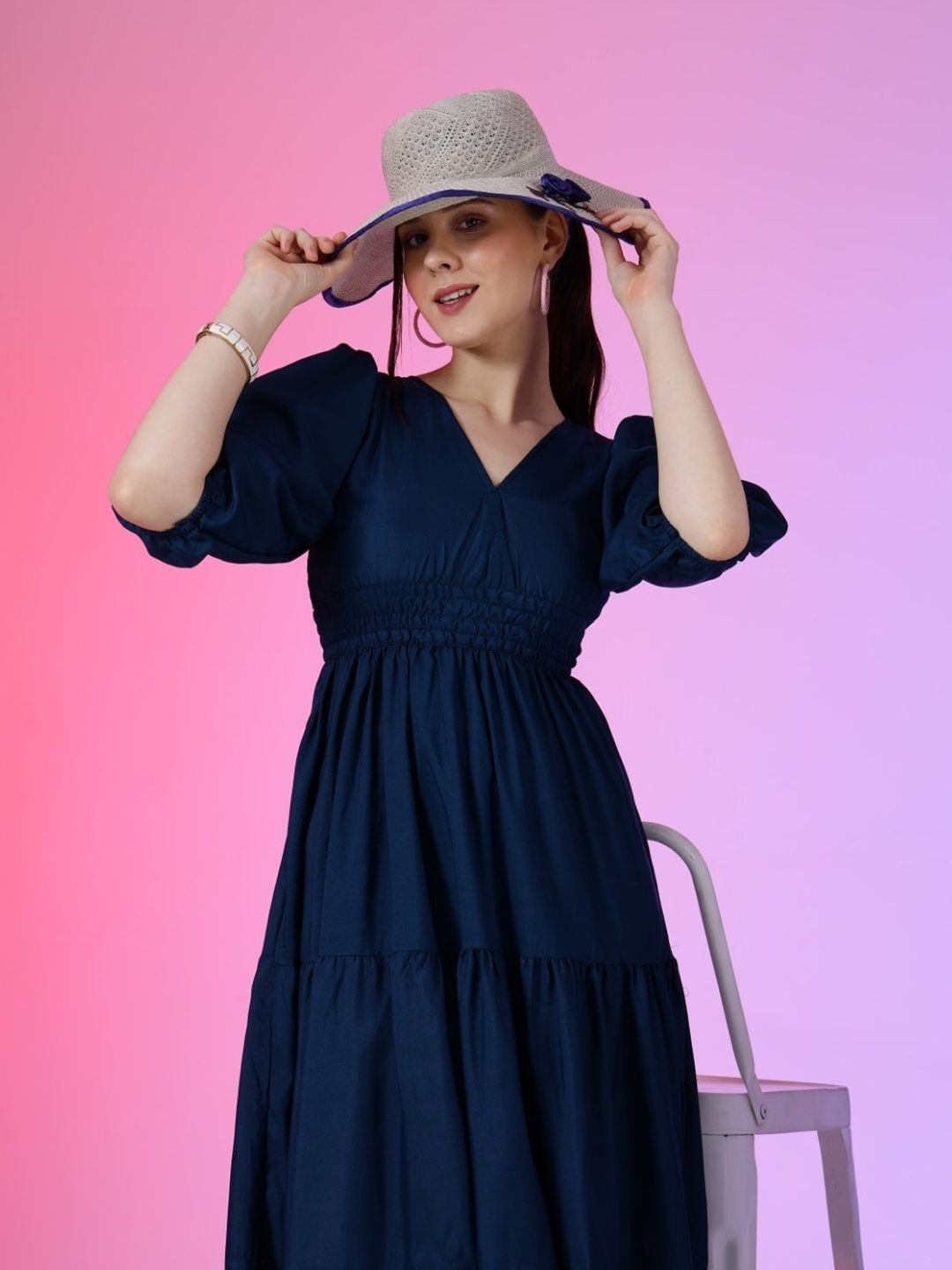 Krunal Raiyani Women Crepe Fit & Flare Maxi Dress-picture-42