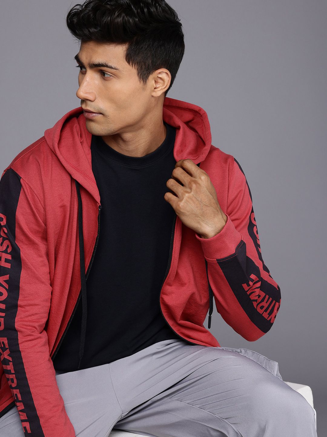 HRX by Hrithik Roshan Men Printed Hooded Pure Cotton Sweatshirt-picture-26