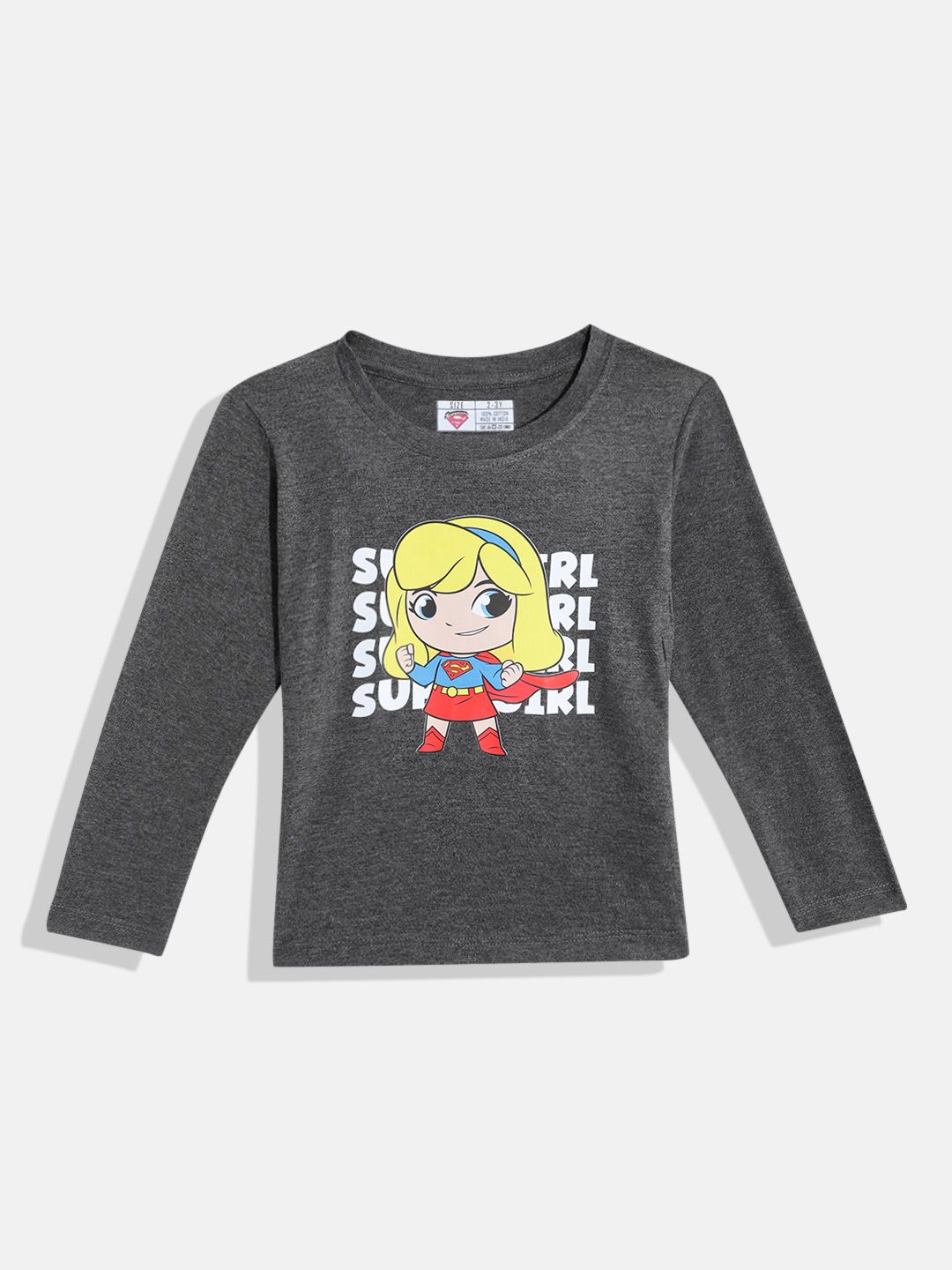 Eteenz Girls Supergirl Printed Pure Cotton T-shirt-picture-39