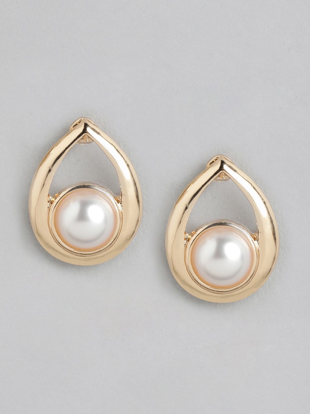Forever New Gold Plated Pearl Teardrop Studs Earrings-picture-21