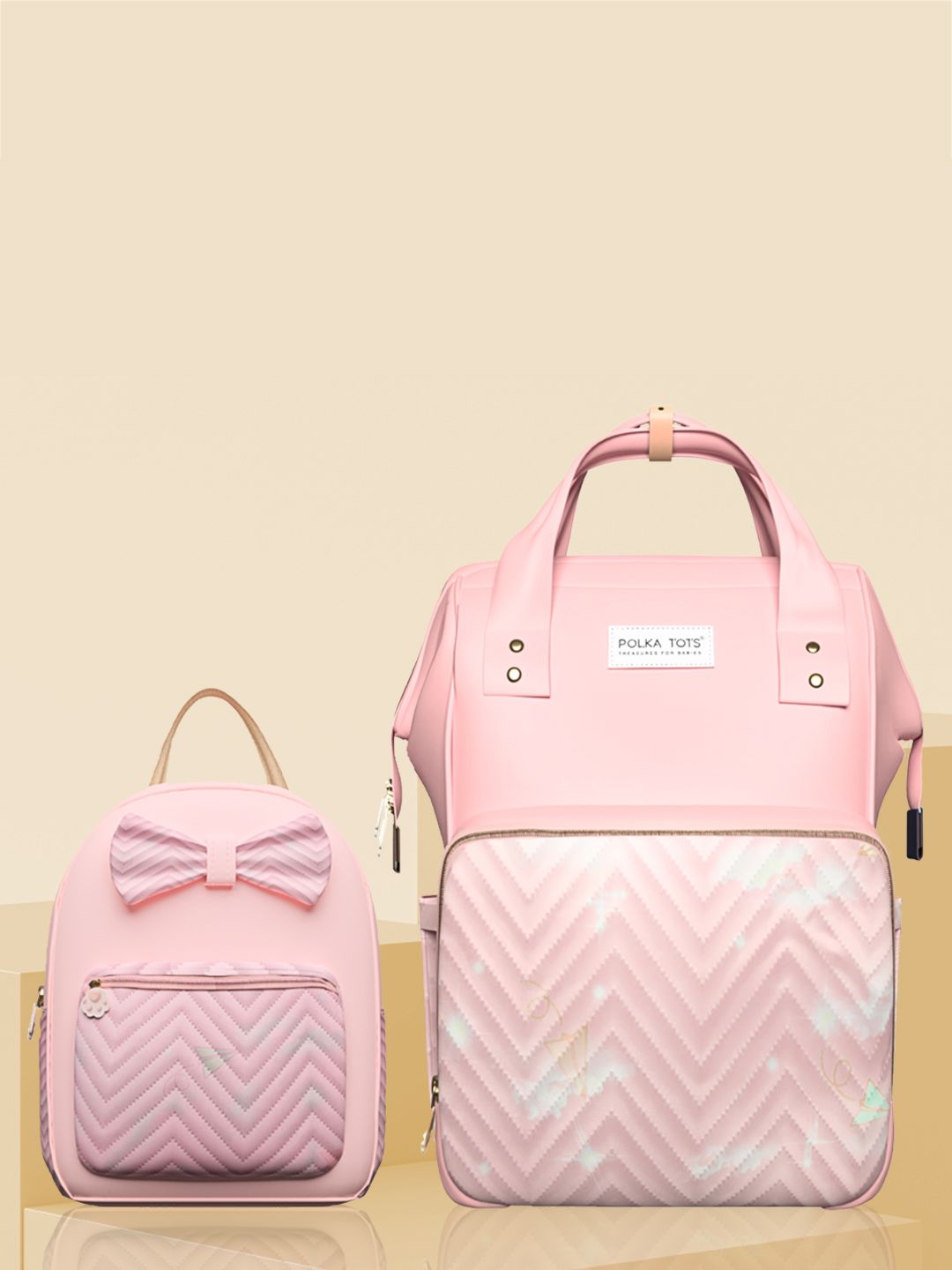 Polka Tots MamaMini Luxe Printed Diaper Bag With Baby Bag