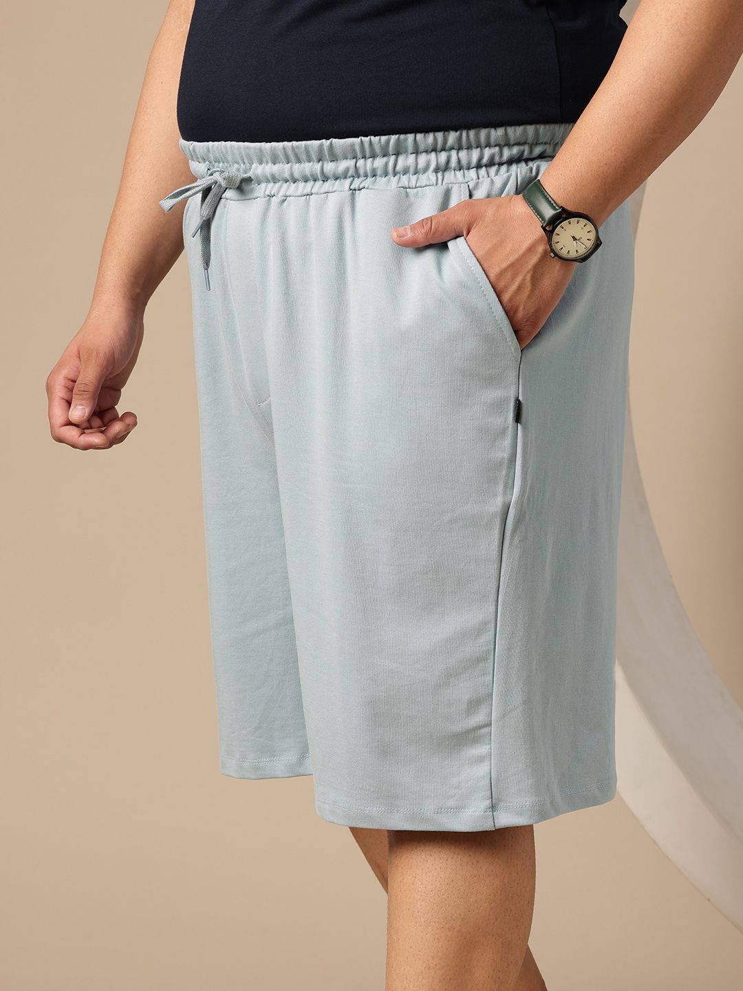 Sztori Plus Size Men Mid-Rise Pure Cotton Regular Fit Shorts-picture-37