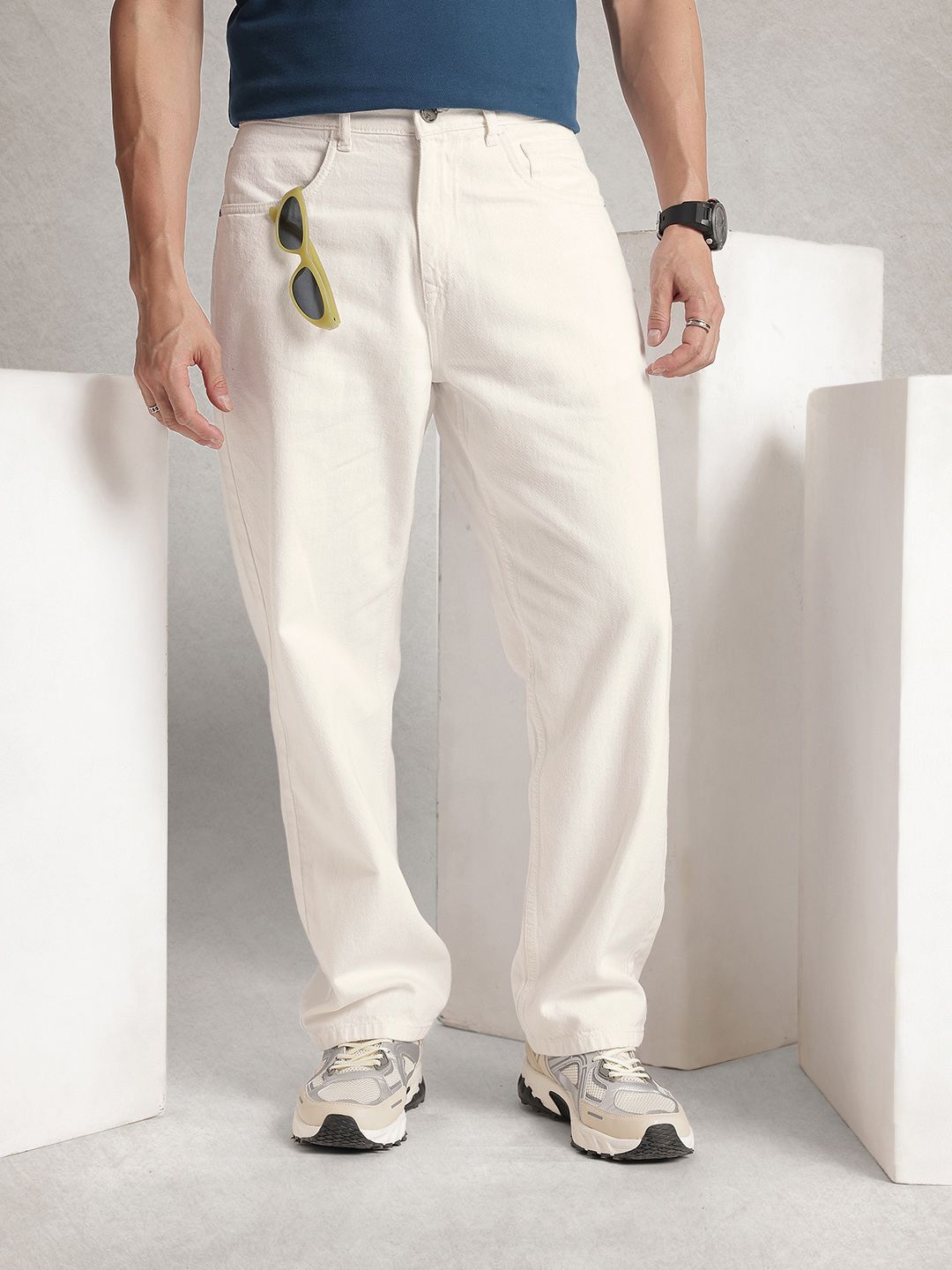 WROGN Men Pure Cotton Loose Fit Jeans-image-12