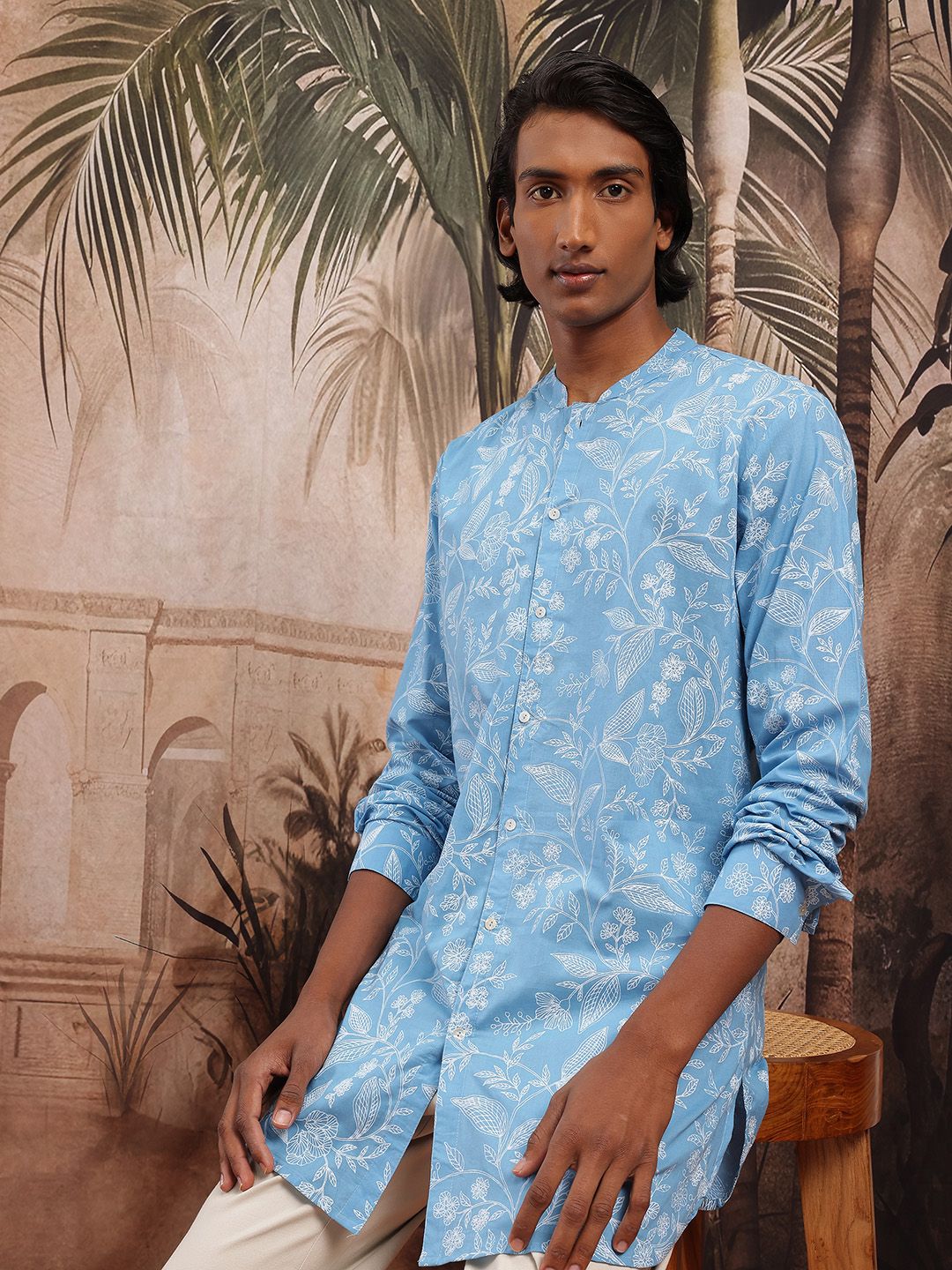 Sangria Floral Printed Pure Cotton Kurta-picture-18