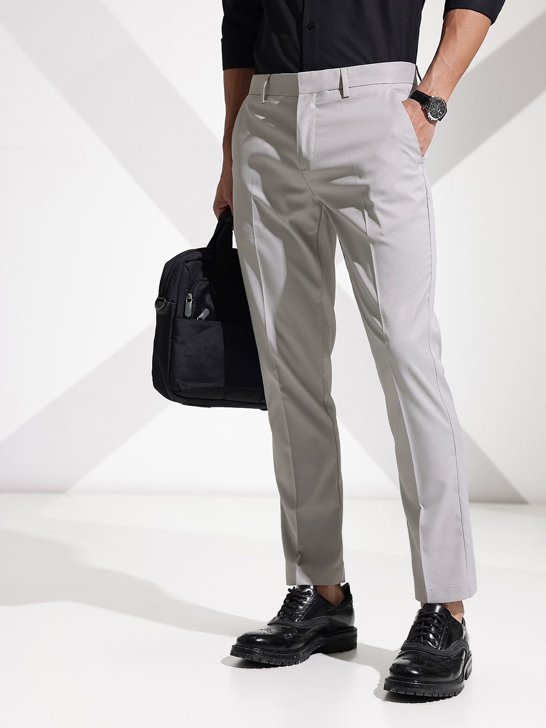 encore by INVICTUS Men Regular Fit Formal Trousers-picture-35