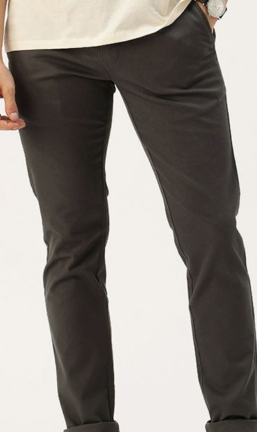 Buy Parx Men Textured Tapered Fit Low Rise Chinos Trousers - Trousers ...