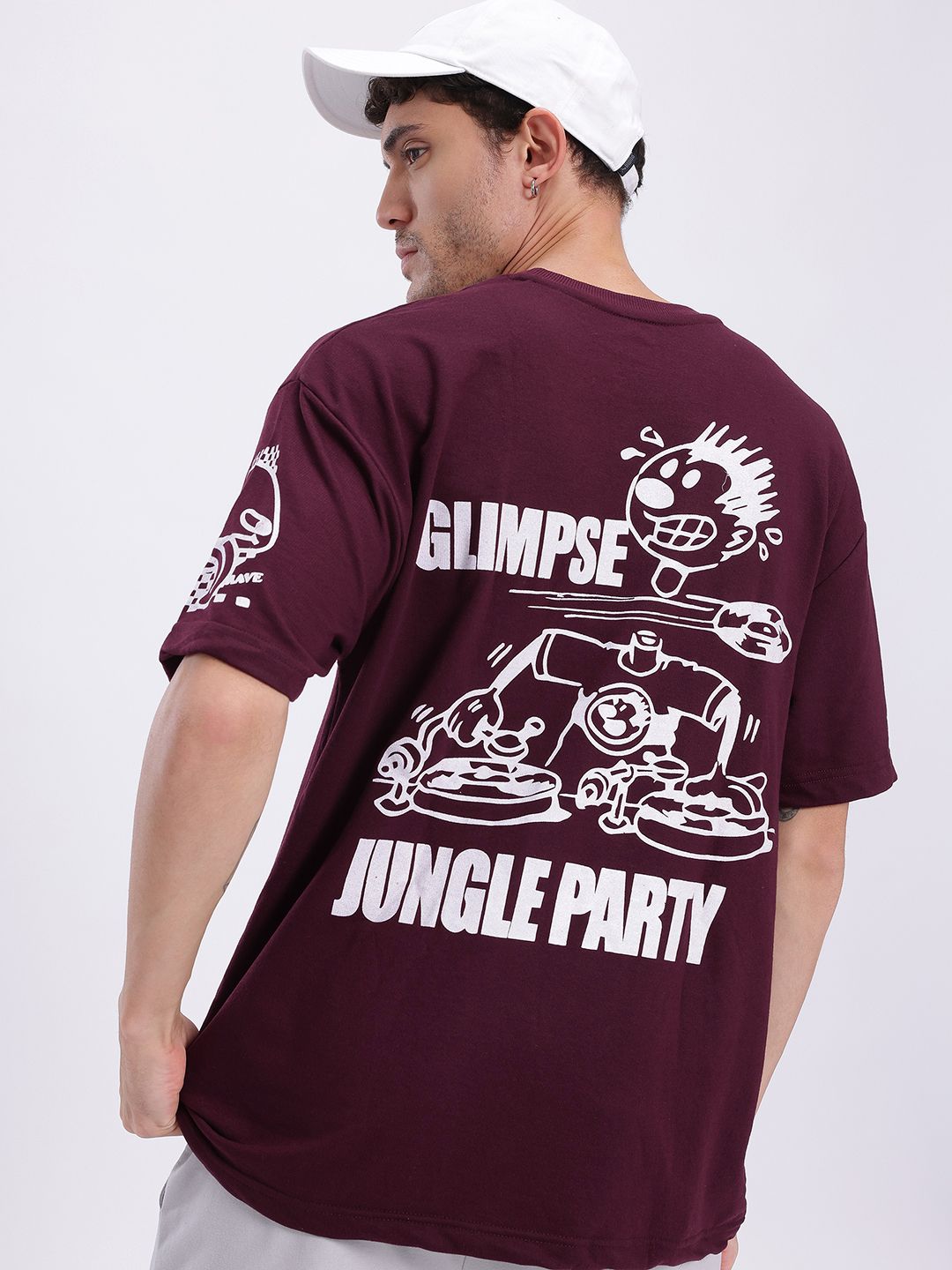 glitchez Men Typography Printed Oversized T-shirt-picture-31