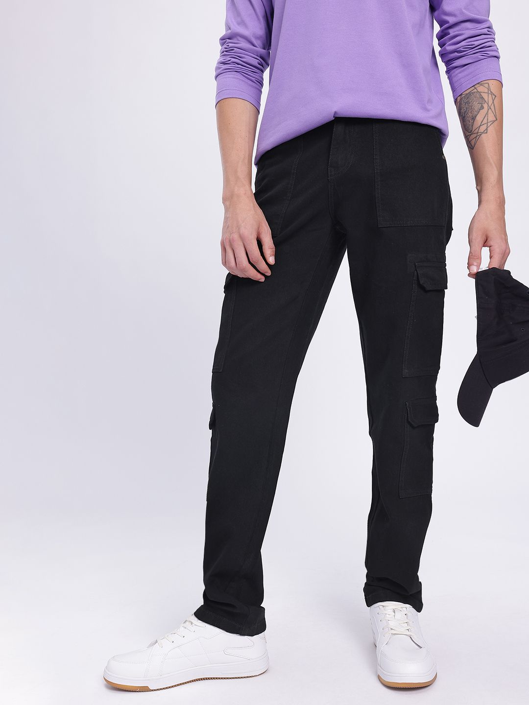 glitchez Men Effortless Edge Cargo Style Regular Fit Jeans-picture-13