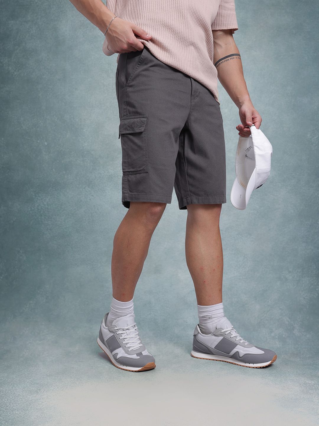 The Roadster Life Co. Men Mid-Rise Pure Cotton Relaxed Fit Cargo-Style Shorts-image-1