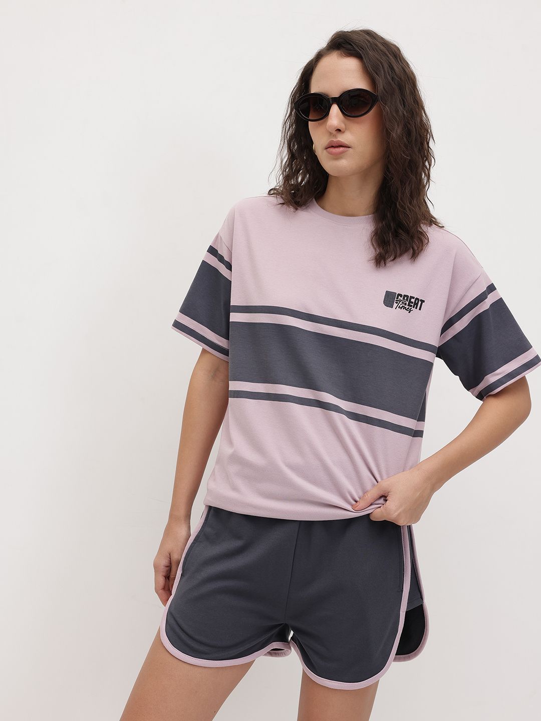The Roadster Life Co. RE/LAX Colourblocked Drop-Sleeves T-shirt with Shorts-picture-10