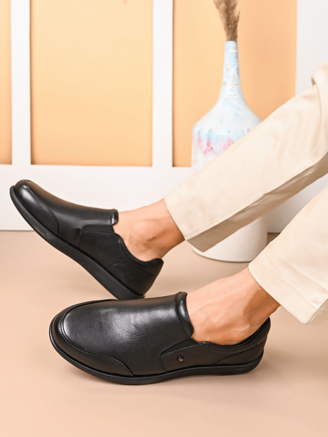 San Frissco Men Leather Formal Slip-On Shoes-image-12