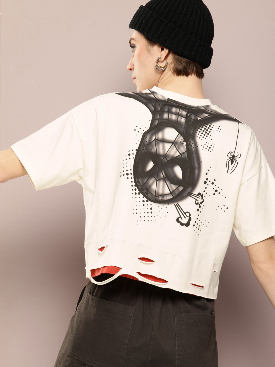 Kook N Keech Marvel Printed Drop-Shoulder Sleeves Pure Cotton Boxy T-shirt-picture-13