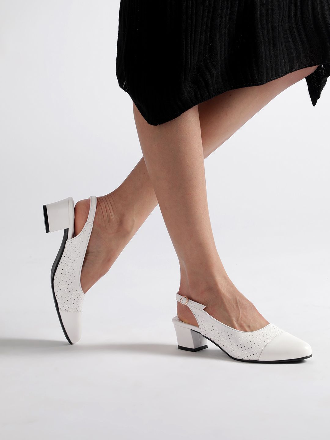 Marc Loire Block Pumps With Perforated Detail-picture-39