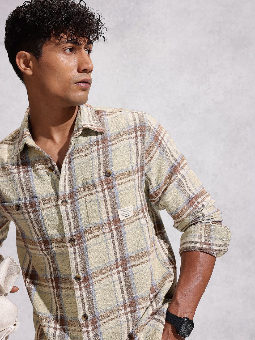 WROGN Comfort Fit Checked Casual Shirt-picture-28