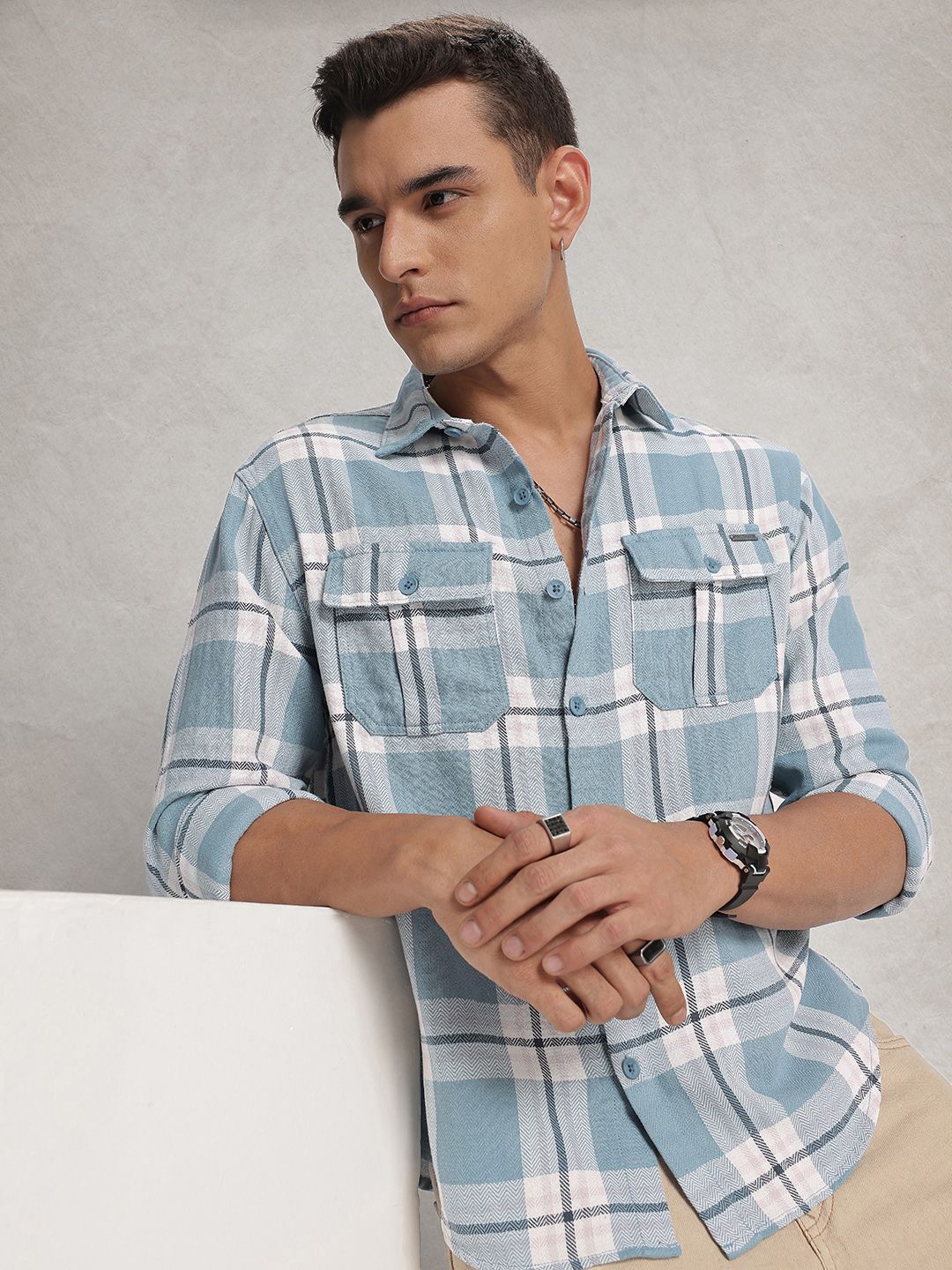 WROGN Comfort Fit Checked Casual Shirt-picture-23