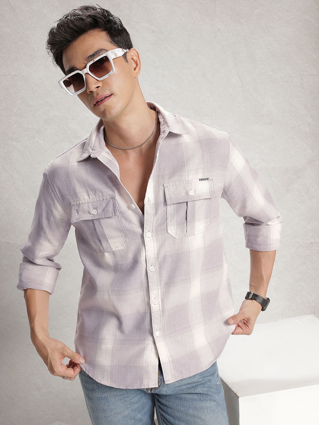 WROGN Comfort Fit Checked Casual Shirt-picture-27