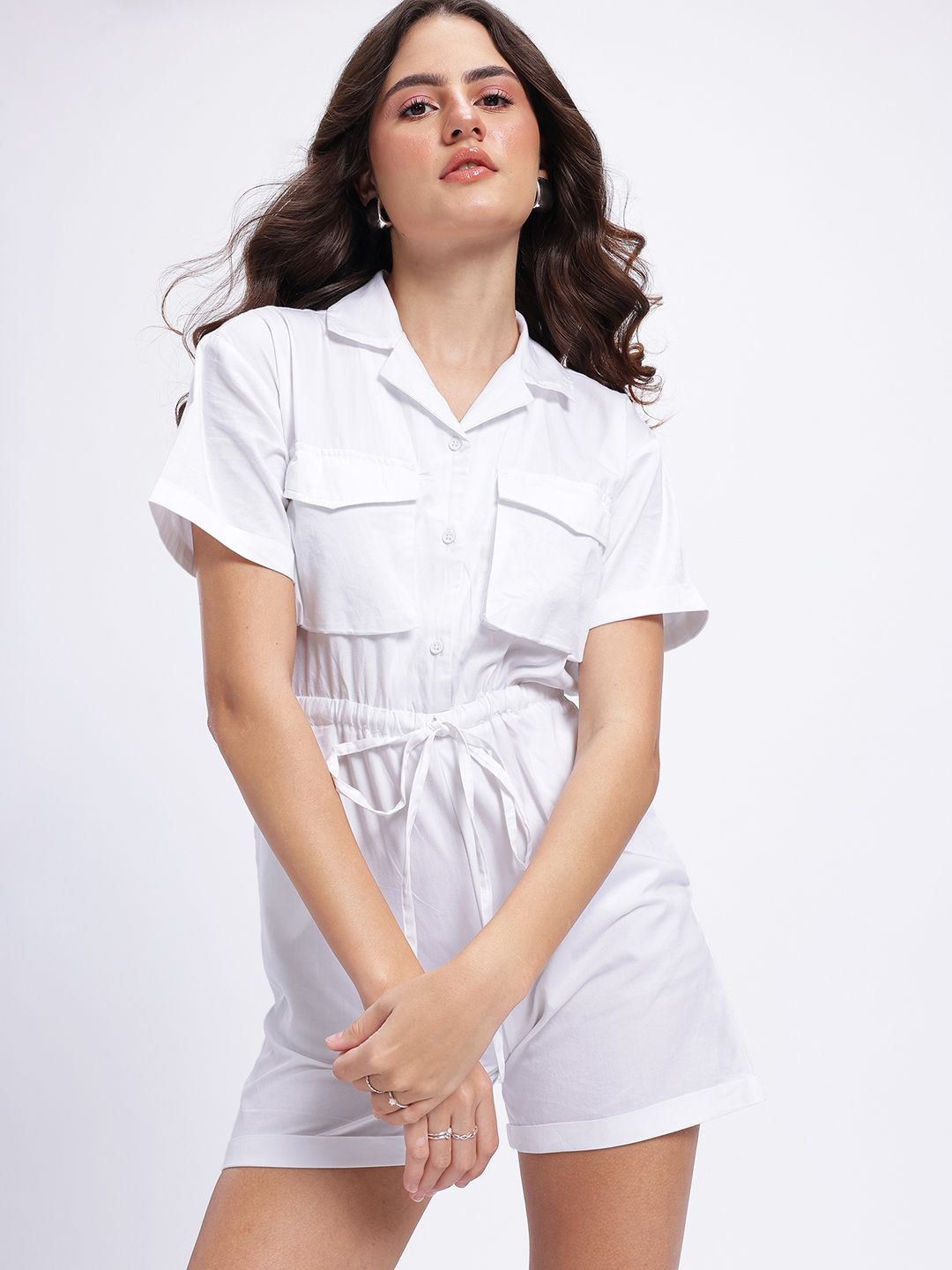 glitchez Comfort Essentials Flap Pocketed Relaxed Playsuit