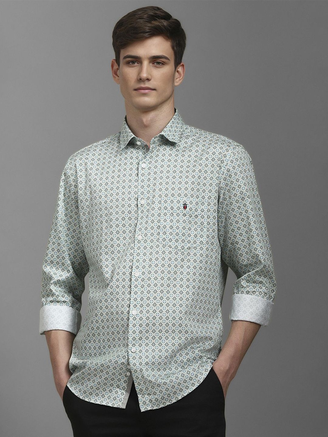 Louis Philippe Sport Men Geometric Printed Opaque Cotton Casual Shirt-picture-15