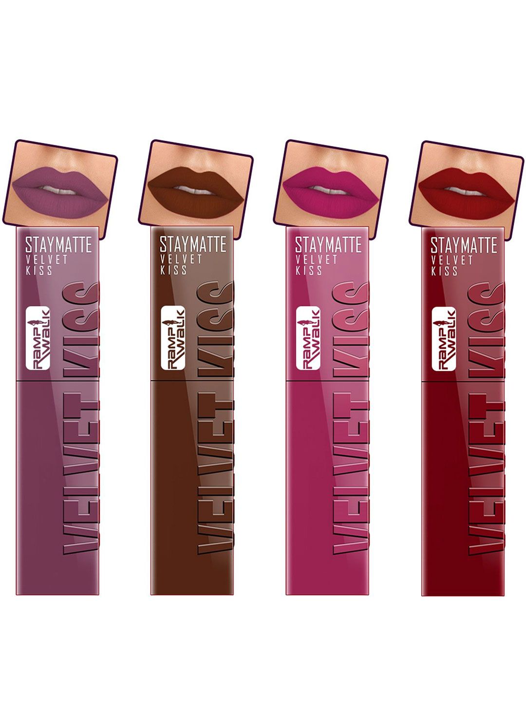 Ramp Walk Velvet Kiss Set Of 4 Matte Liquid Lipstick- 3.5 ml Each - Shade - 9 - 8 - 7 - 6-picture-15